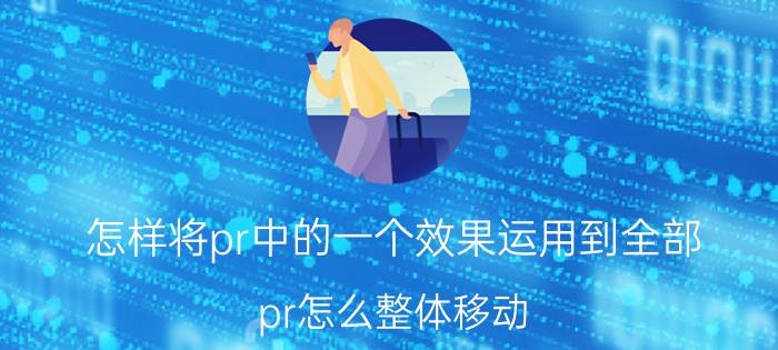 怎样将pr中的一个效果运用到全部 pr怎么整体移动？